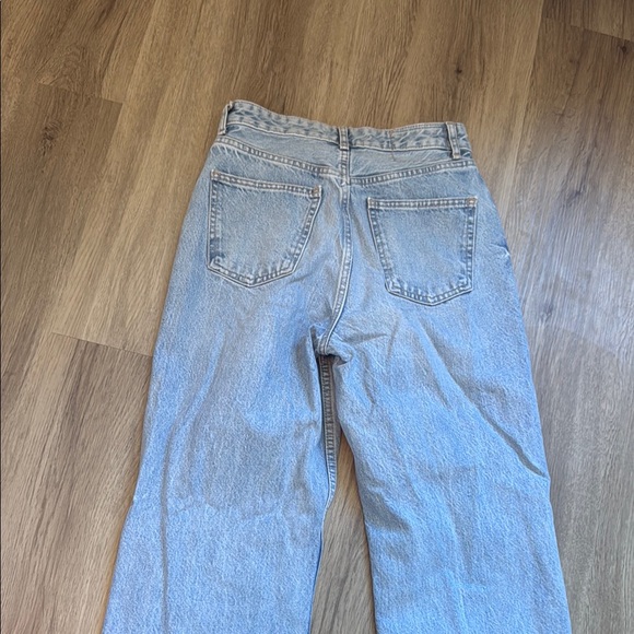 Zara Blue Straight Leg Jeans with Distressed Details - Picture 6 of 8